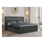 Łóżko kontynentalne GOLD 6 200x200 - H3 - ciemnoszary, struktura