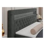 Łóżko kontynentalne GOLD 6 120x200 - H4 - ciemnoszary, struktura