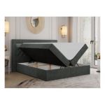 Łóżko kontynentalne GOLD 6 140x200 - H4 - ciemnoszary, struktura