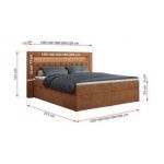 Łóżko kontynentalne GOLD 6 120x200 - H3 - pomarańczowy, struktura