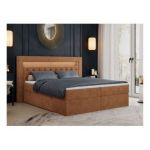 Łóżko kontynentalne GOLD 6 160x200 - H3 - pomarańczowy, struktura