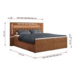 Łóżko kontynentalne GOLD 6 180x200 - H3 - pomarańczowy, struktura