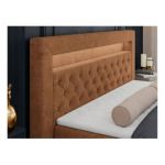 Łóżko kontynentalne GOLD 6 180x200 - H3 - pomarańczowy, struktura