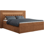 Łóżko kontynentalne GOLD 6 180x200 - H4 - pomarańczowy, struktura