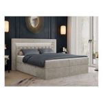 Łóżko kontynentalne GOLD 6 120x200 - H3 - beżowy, struktura