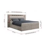 Łóżko kontynentalne GOLD 6 120x200 - H3 - beżowy, struktura