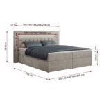 Łóżko kontynentalne GOLD 6 160x200 - H3 - beżowy, struktura