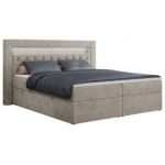 Łóżko kontynentalne GOLD 6 200x200 - H3 - beżowy, struktura