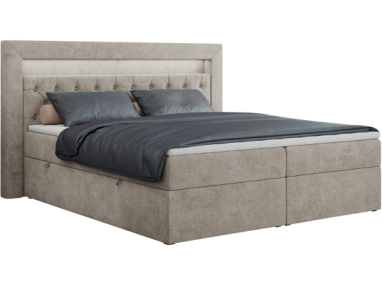 Łóżko kontynentalne GOLD 6 120x200 - H4 - beżowy, struktura