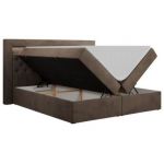 Łóżko kontynentalne GOLD 6 160x200 - H3 - brązowy, welwet