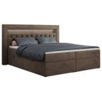 Łóżko kontynentalne GOLD 6 180x200 - H3 - brązowy, welwet