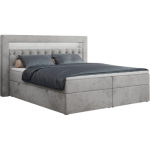 Łóżko kontynentalne GOLD 6 120x200 - H3 - jasnoszary, welwet