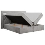 Łóżko kontynentalne GOLD 6 120x200 - H4 - jasnoszary, welwet