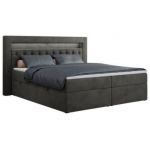 Łóżko kontynentalne GOLD 6 160x200 - H3 - ciemnoszary, welwet