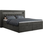 Łóżko kontynentalne GOLD 6 160x200 - H4 - ciemnoszary, welwet