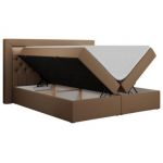 Łóżko kontynentalne GOLD 6 160x200 - H3 - brązowy, ekoskóra