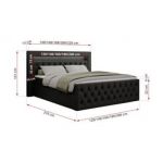 Łóżko kontynentalne GOLD 9 120x200 - H3 - czarny, ekoskóra