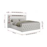 Łóżko kontynentalne GOLD 9 120x200 - H3 - biały, ekoskóra