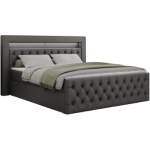 Łóżko kontynentalne GOLD 9 160x200 - H3 - ciemnoszary, ekoskóra