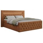 Łóżko kontynentalne GOLD 9 200x200 - H3 - pomarańczowy, struktura