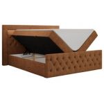 Łóżko kontynentalne GOLD 9 200x200 - H3 - pomarańczowy, struktura