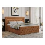 Łóżko kontynentalne GOLD 9 180x200 - H4 - pomarańczowy, struktura