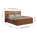 Łóżko kontynentalne GOLD 9 180x200 - H4 - pomarańczowy, struktura