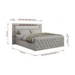 Łóżko kontynentalne GOLD 9 120x200 - H3 - jasnoszary, struktura