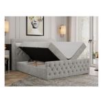 Łóżko kontynentalne GOLD 9 120x200 - H3 - jasnoszary, struktura