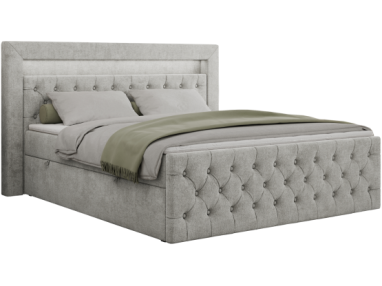 Łóżko kontynentalne GOLD 9 180x200 - H3 - jasnoszary, struktura