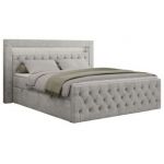 Łóżko kontynentalne GOLD 9 140x200 - H4 - jasnoszary, struktura