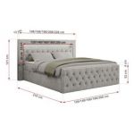 Łóżko kontynentalne GOLD 9 180x200 - H4 - jasnoszary, struktura