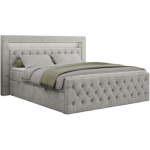 Łóżko kontynentalne GOLD 9 200x200 - H4 - jasnoszary, struktura