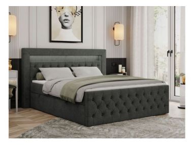 Łóżko kontynentalne GOLD 9 140x200 - H3 - ciemnoszary, struktura