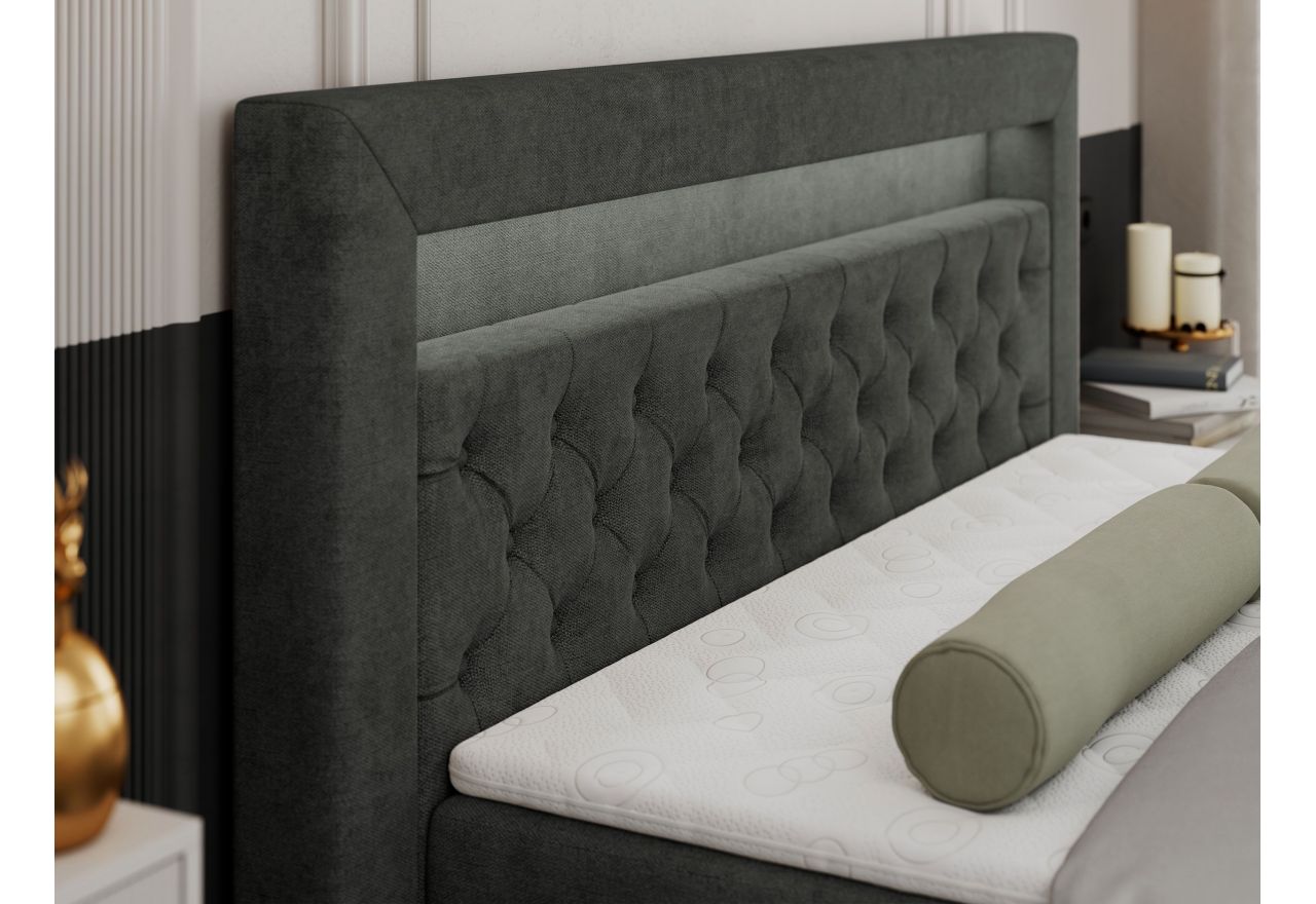 Łóżko kontynentalne GOLD 9 160x200 - H3 - ciemnoszary, struktura