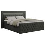 Łóżko kontynentalne GOLD 9 180x200 - H3 - ciemnoszary, struktura