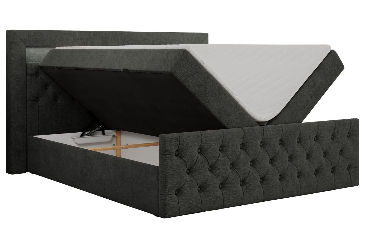 Łóżko kontynentalne GOLD 9 180x200 - H3 - ciemnoszary, struktura
