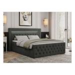 Łóżko kontynentalne GOLD 9 160x200 - H4 - ciemnoszary, struktura