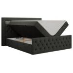 Łóżko kontynentalne GOLD 9 180x200 - H4 - ciemnoszary, struktura