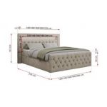 Łóżko kontynentalne GOLD 9 120x200 - H3 - beżowy, struktura