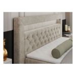 Łóżko kontynentalne GOLD 9 140x200 - H3 - beżowy, struktura
