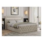 Łóżko kontynentalne GOLD 9 200x200 - H3 - beżowy, struktura