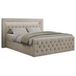 Łóżko kontynentalne GOLD 9 120x200 - H4 - beżowy, struktura