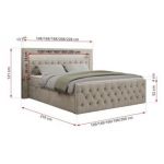 Łóżko kontynentalne GOLD 9 140x200 - H4 - beżowy, struktura