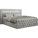 Łóżko kontynentalne GOLD 9 180x200 - H3 - jasnoszary, welwet