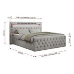 Łóżko kontynentalne GOLD 9 120x200 - H4 - jasnoszary, welwet