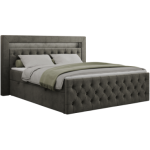 Łóżko kontynentalne GOLD 9 180x200 - H3 - ciemnoszary, welwet