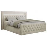 Łóżko kontynentalne GOLD 9 120x200 - H3 - beżowy, welwet