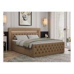 Łóżko kontynentalne GOLD 9 200x200 - H3 - brązowy, ekoskóra