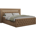 Łóżko kontynentalne GOLD 9 200x200 - H3 - brązowy, ekoskóra